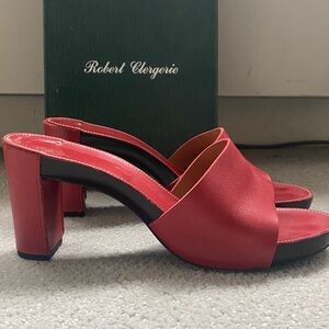 Robert Clergerie Red Heeled Sandals size 9.5